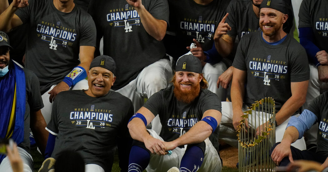 M.L.B. Says Justin Turner Refused to Stay Off Field After Dodgers’ Win